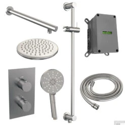 Inbouw Regendouche Set Brauer Brushed Edition Wanduitloop Ronde Hoofddouche 20 Cm Met Handdouche 3 Standen En Glijstang RVS Look -Hansgrohe Badkamerinterieur Winkel inbouw regendouche set brauer brushed edition wanduitloop ronde hoofddouche 20 cm met handdouche 3 standen en glijstang rvs look shop