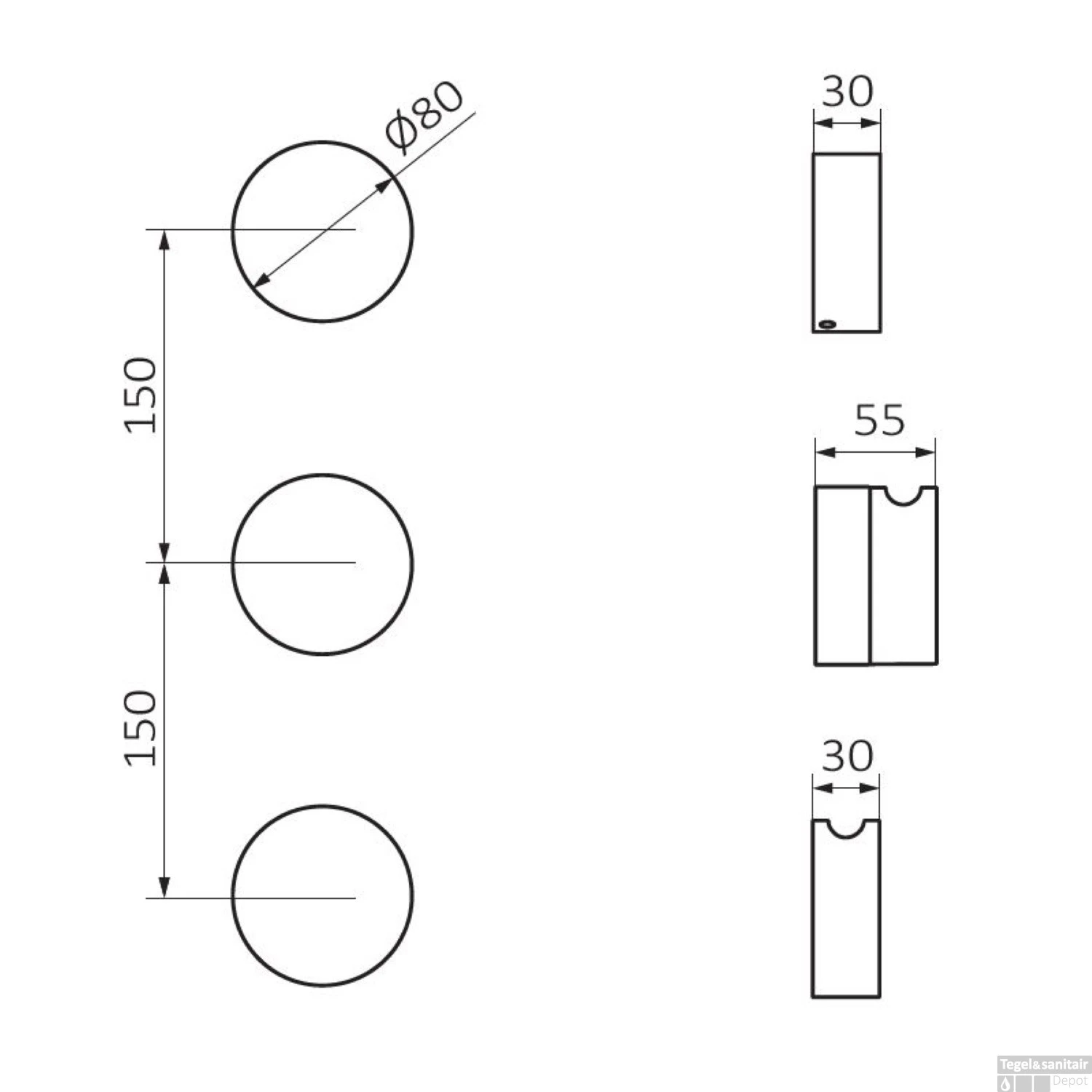 Inbouw Thermostaatkraan GRB InCool 2-Wegs Verticaal Mat Chroom 4 Inbouw Thermostaatkraan GRB InCool 2-Wegs Verticaal Mat Chroom - Afbeelding 2