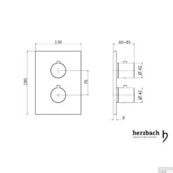 Inbouw Thermostaatkraan Herzbach Living Rechthoek Veiligheidsbegrenzer Chroom (ronde Hendels) -Hansgrohe Badkamerinterieur Winkel inbouw thermostaatkraan herzbach living rechthoek veiligheidsbegrenzer chroom tech