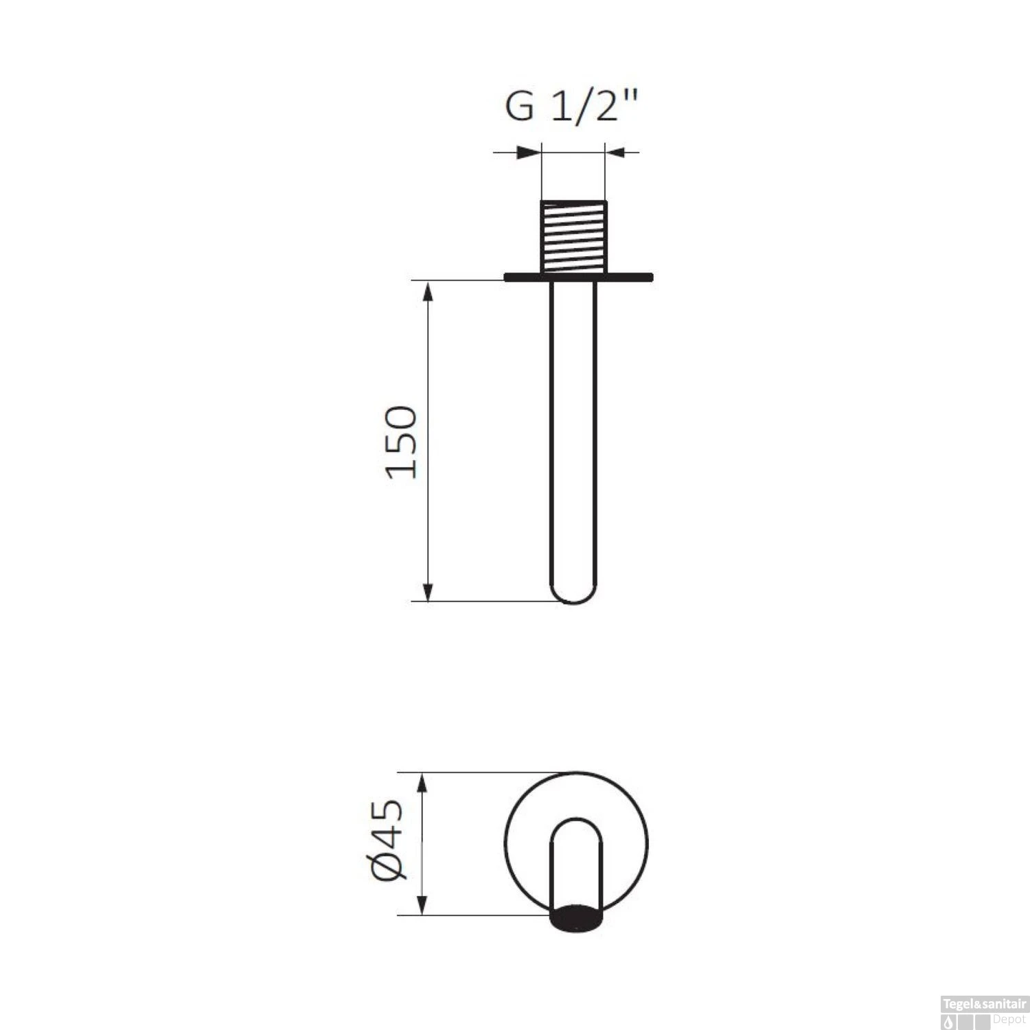 Inbouw Wastafel Uitloop GRB InCool 15 Cm Zwart 4 Inbouw Wastafel Uitloop GRB InCool 15 Cm Zwart - Afbeelding 2