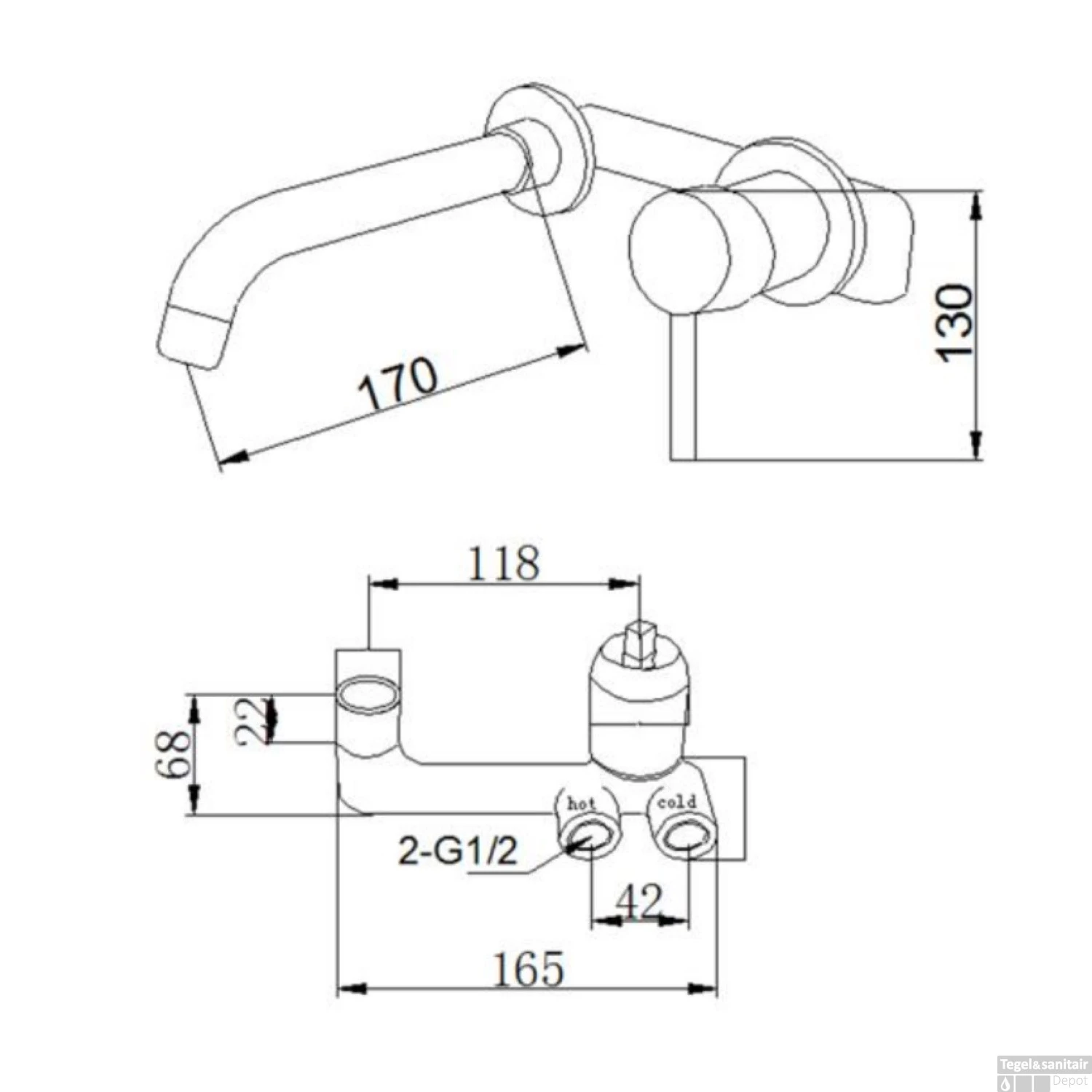 Inbouw Wastafelkraan Boss & Wessing Nero Met Inbouwdeel Mat Zwart 6 Inbouw Wastafelkraan Boss & Wessing Nero Met Inbouwdeel Mat Zwart - Afbeelding 4