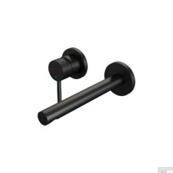 Inbouw Wastafelmengkraan Brauer Black Carving Coldstart Rechte Uitloop Ronde Hendel Links Mat Zwart Met Rozetten