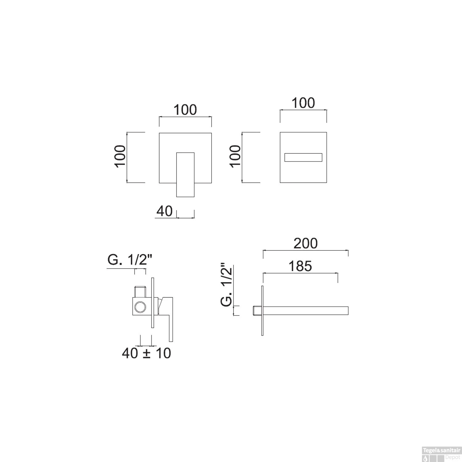 Inbouw Wastafelmengkraan Sanimex Giulini Eenhendel 20cm Inclusief Inbouwdelen Chroom 4 Inbouw Wastafelmengkraan Sanimex Giulini Eenhendel 20cm Inclusief Inbouwdelen Chroom - Afbeelding 2