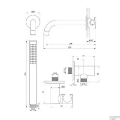 Inbouwthermostaatset Brauer Brushed Carving Incl Baduitloop En Staafhanddouche Messing RVS -Hansgrohe Badkamerinterieur Winkel inbouwthermostaatset brauer brushed carving incl baduitloop en staafhanddouche messing rvs tec