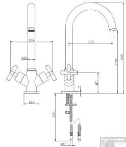 Keukenkraan Huber Suite RVS-look 23701HNS