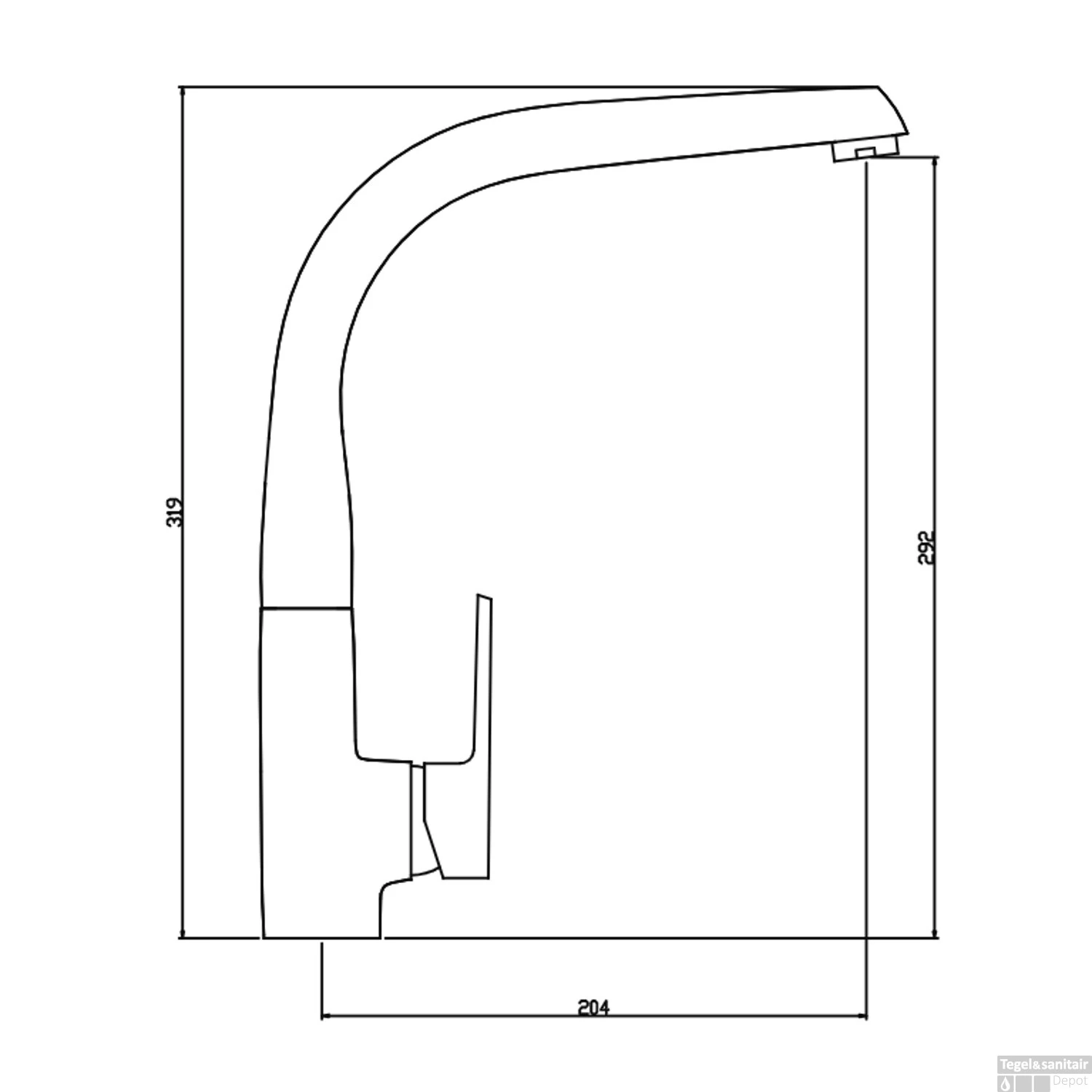 Keukenkraan Boss & Wessing Lucas Waterbesparend Chroom 4 Keukenkraan Boss & Wessing Lucas Waterbesparend Chroom - Afbeelding 2