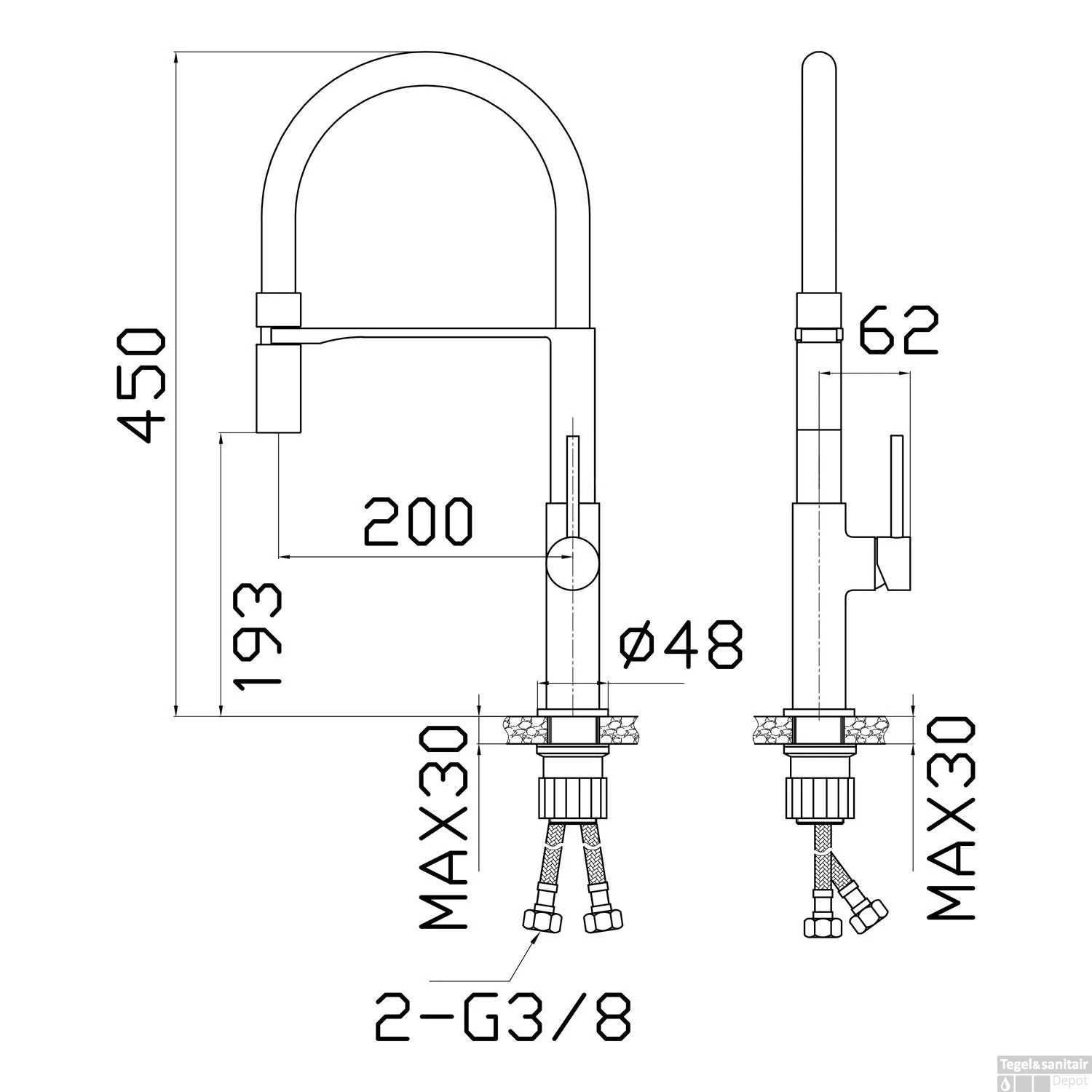Keukenkraan Go By Van Marcke Cocoon Gunmetal 4 Keukenkraan Go By Van Marcke Cocoon Gunmetal - Afbeelding 2