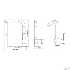 Keukenmengkraan Schutte London Hoge Draaibare En Uittrekbare Uitloop Hoge Druk RVS -Hansgrohe Badkamerinterieur Winkel keukenmengkraan schutte london hoge draaibare en uittrekbare uitloop rvs tech