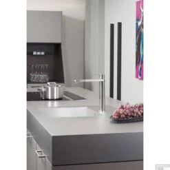 Keukenmengkraan Schutte Vita Hoge Draaibare Uitloop RVS -Hansgrohe Badkamerinterieur Winkel keukenmengkraan schutte vita hoge draaibare uitloop rvs sfeer2