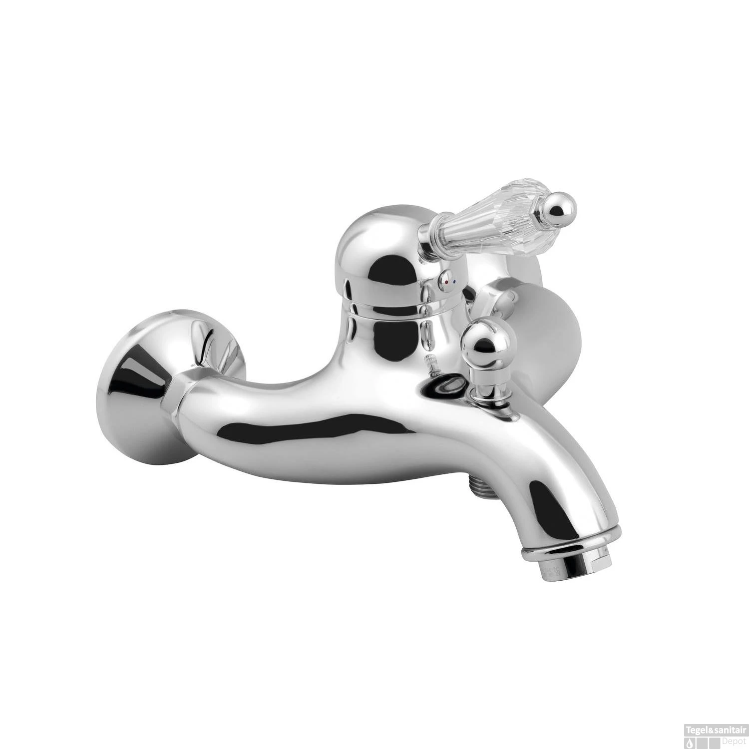 Opbouw Badkraan Sapho Kirké Mengkraan Retro Kristal 1-hendel 11.5 Cm Chroom