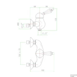 Opbouw Douchekraan Sapho Kirké Mengkraan Retro Kristal 1-hendel Brons -Hansgrohe Badkamerinterieur Winkel ki11kb opbouw douchekraan sapho kirk mengkraan retro kristal 1 hendel brons 2