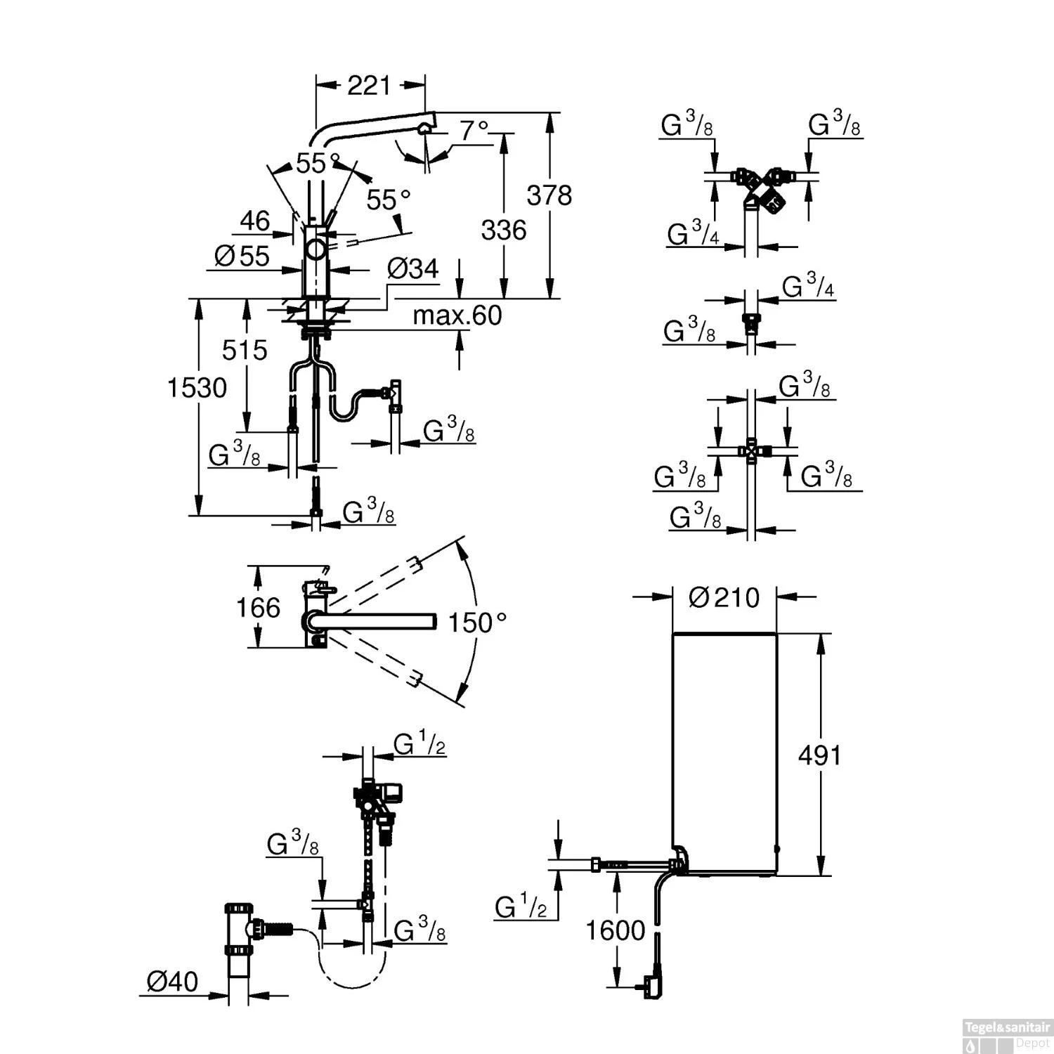 Kokendwaterkraan Grohe Red New Duo Met L Uitloop En L Size Boiler Chroom 7 Kokendwaterkraan Grohe Red New Duo Met L Uitloop En L Size Boiler Chroom - Afbeelding 5