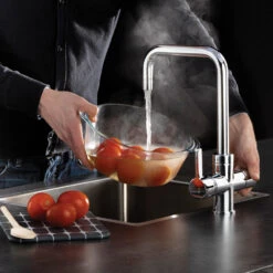 Kokendwaterkraan Selsiuz Haaks Chroom Inclusief Combi Extra Boiler -Hansgrohe Badkamerinterieur Winkel kokendwaterkraan selsiuz haaks chroom inclusief boiler shop 2