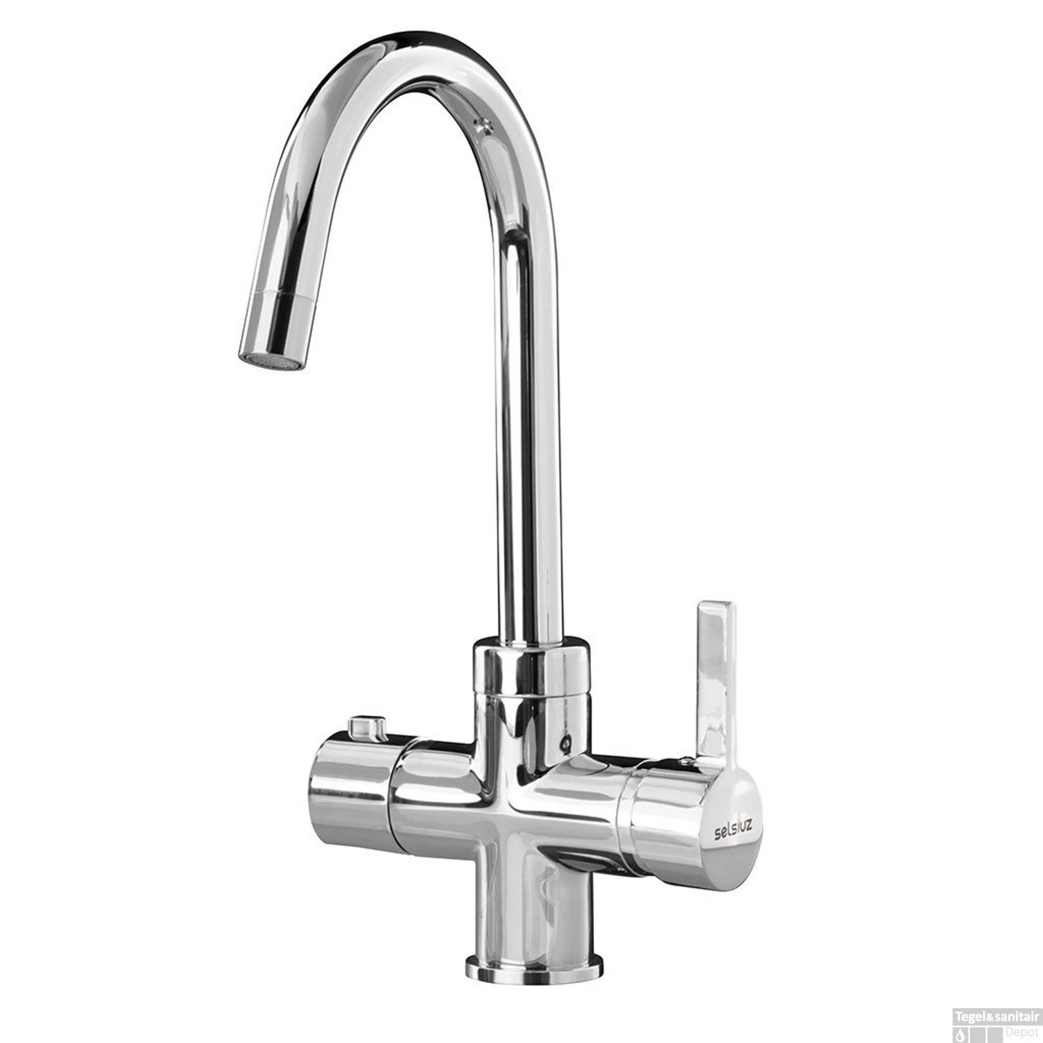 Kokendwaterkraan Selsiuz Rond Chroom Inclusief Combi Extra Boiler - Afbeelding 2