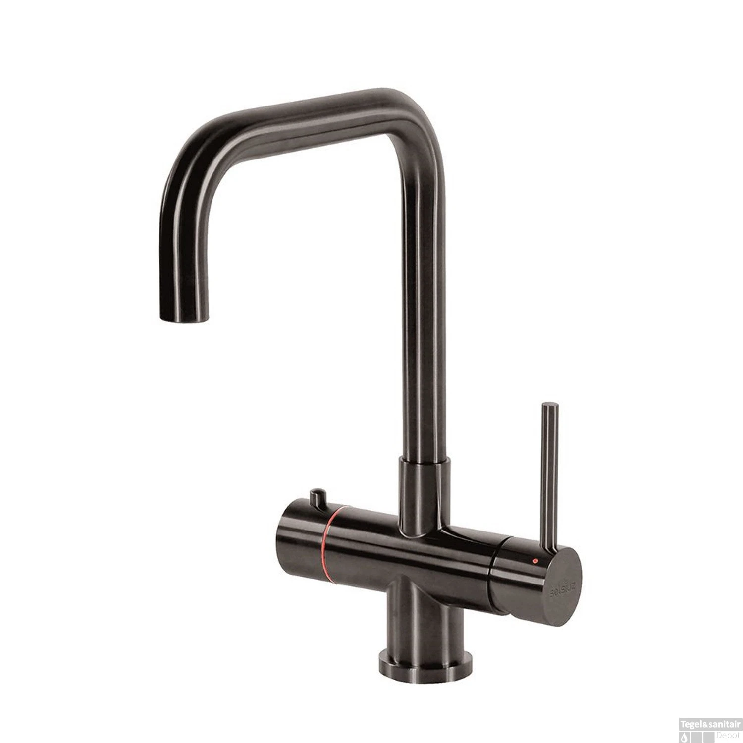 Kokendwaterkraan Selsiuz Steel Haaks Gun Metal Inclusief Combi Extra Boiler - Afbeelding 2