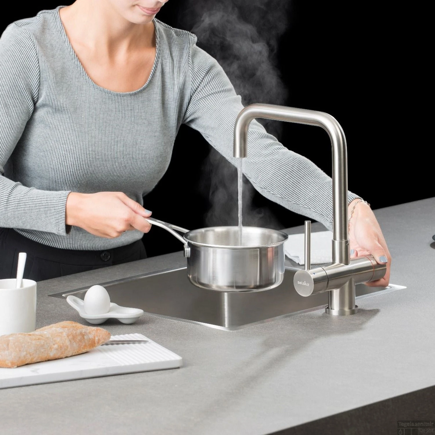 Kokendwaterkraan Selsiuz Steel Haaks RVS Inclusief Combi Extra Boiler 6 Kokendwaterkraan Selsiuz Steel Haaks RVS Inclusief Combi Extra Boiler - Afbeelding 4