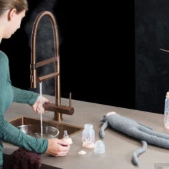 Kokendwaterkraan Selsiuz XL Copper Inclusief Single Boiler -Hansgrohe Badkamerinterieur Winkel kokendwaterkraan selsiuz steel xl inclusief boiler koper sfeer