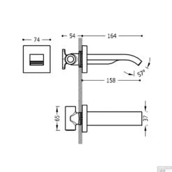 Kraanhals Tres Complementos Inbouw Uitloop 16.4 Waterval Mat Wit -Hansgrohe Badkamerinterieur Winkel kraanhals tres complementos inbouw uitloop 16.4 waterval mat wit tech