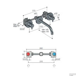 Wastafelkraan Hotbath Laddy Inbouw 3-Gats Geborsteld Nikkel -Hansgrohe Badkamerinterieur Winkel l045gn wastafelkraan hotbath laddy inbouw 3 gats geborsteld nikkel tech