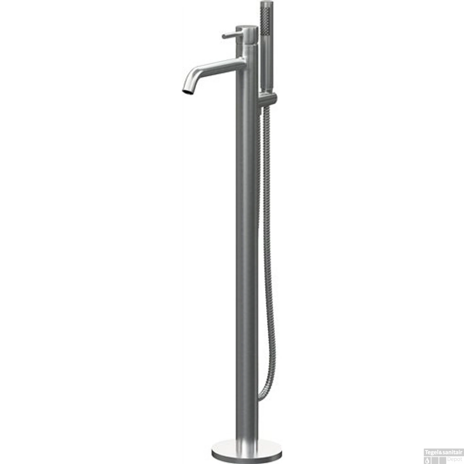 Clou Xo Vrijstaande Badmengkraan Type 13 Met Handdouche RVS Geborsteld 4 Clou Xo Vrijstaande Badmengkraan Type 13 Met Handdouche RVS Geborsteld - Afbeelding 2