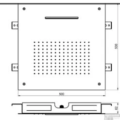 Hoofddouche Hotbath Mate Inbouw Met Cascade Vierkant RVS Look -Hansgrohe Badkamerinterieur Winkel m142specs