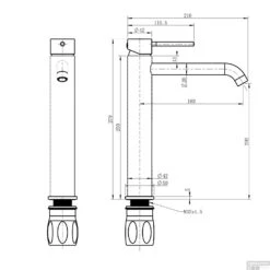 Mengkraan Lang Flawo Sapho Mat Rose Goud -Hansgrohe Badkamerinterieur Winkel mengkraan lang flawo sapho mat rose goud tech