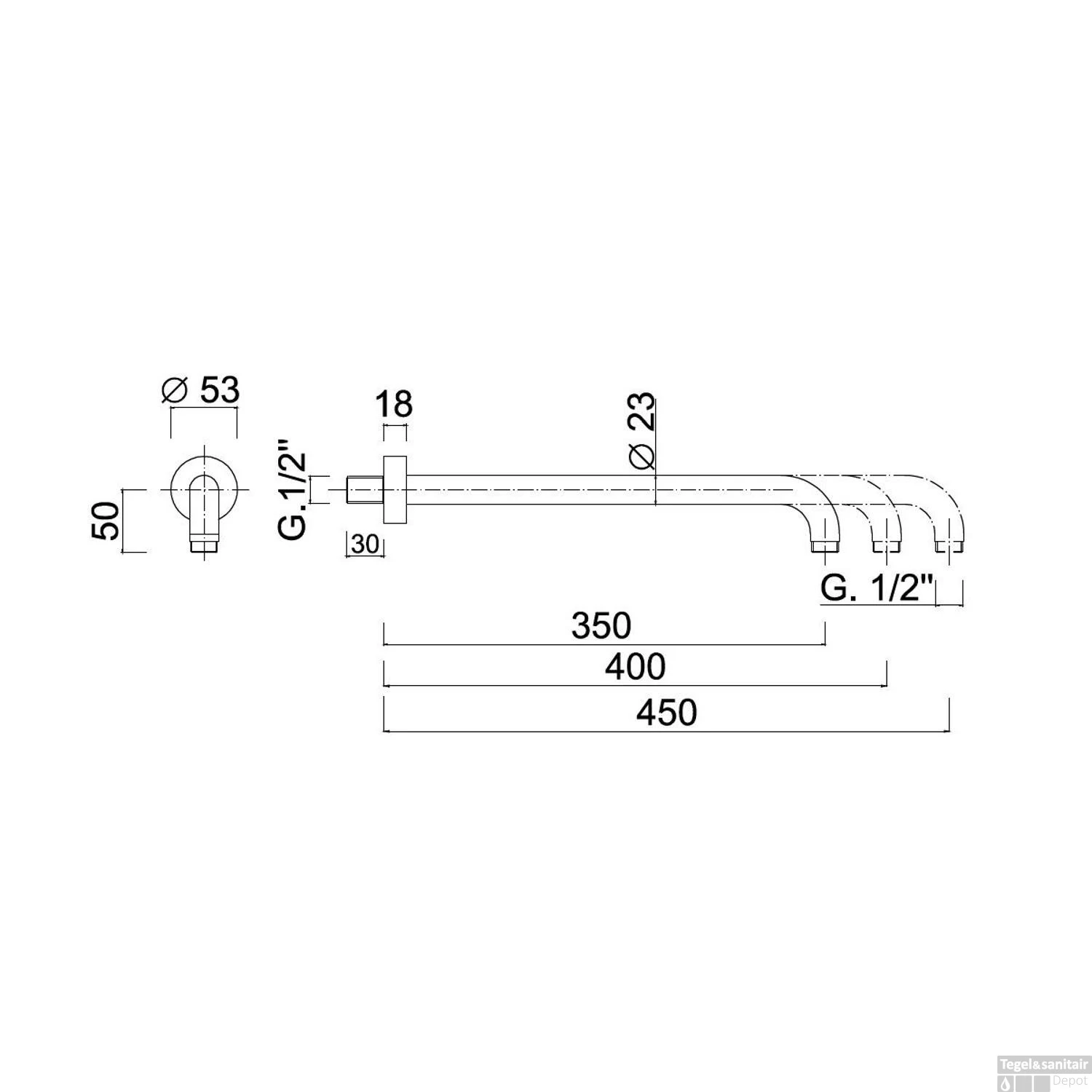 Muuruitloop Sanimex Giulini 35 Cm Rond Chroom 4 Muuruitloop Sanimex Giulini 35 Cm Rond Chroom - Afbeelding 2
