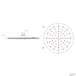 Hoofddouche Superslim Lagoo Nesso Met Veiligheidsventiel 20 Cm RVS Geborsteld Koper -Hansgrohe Badkamerinterieur Winkel n2100 tekening 1 1