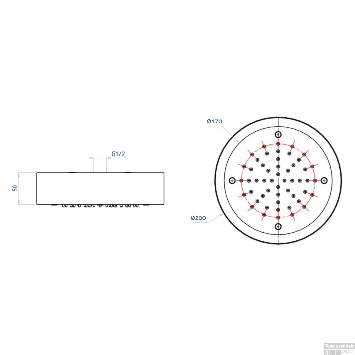 Hoofddouche Light Ring Lagoo Nesso Multi Color LED Met Afstandsbediening 20 Cm RVS Geborsteld Koper 4 Hoofddouche Light Ring Lagoo Nesso Multi Color LED Met Afstandsbediening 20 Cm RVS Geborsteld Koper - Afbeelding 2