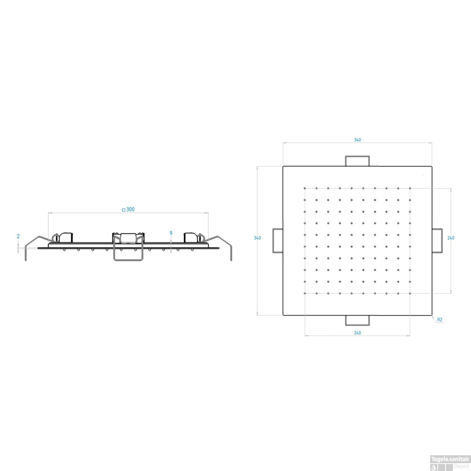 Hoofddouche Easy Peasy Lagoo Nesso Easy Fix Systeem 34 X 34 Cm RVS Mat Zwart 4 Hoofddouche Easy Peasy Lagoo Nesso Easy Fix Systeem 34 X 34 Cm RVS Mat Zwart - Afbeelding 2