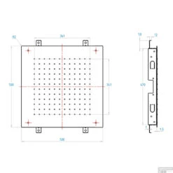 Hoofddouche Showerlicious Lagoo Nesso 50 X 50 Cm RVS Gunmetal PVD -Hansgrohe Badkamerinterieur Winkel n2232 tekening 1 1 1