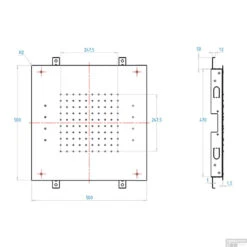 Hoofddouche LED It Rain Lagoo Nesso Multi Color LED Met Afstandsbediening 50 X 50 Cm RVS Geborsteld Koper PVD -Hansgrohe Badkamerinterieur Winkel n2252 tech 2 1