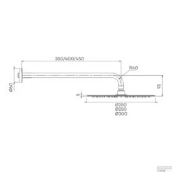 Hoofddoucheset Superslim Lagoo Nesso Met Hoofddouche 25 Cm En Wandarm 35 Cm RVS Geborsteld Koper PVD -Hansgrohe Badkamerinterieur Winkel n5200 tech 2 1
