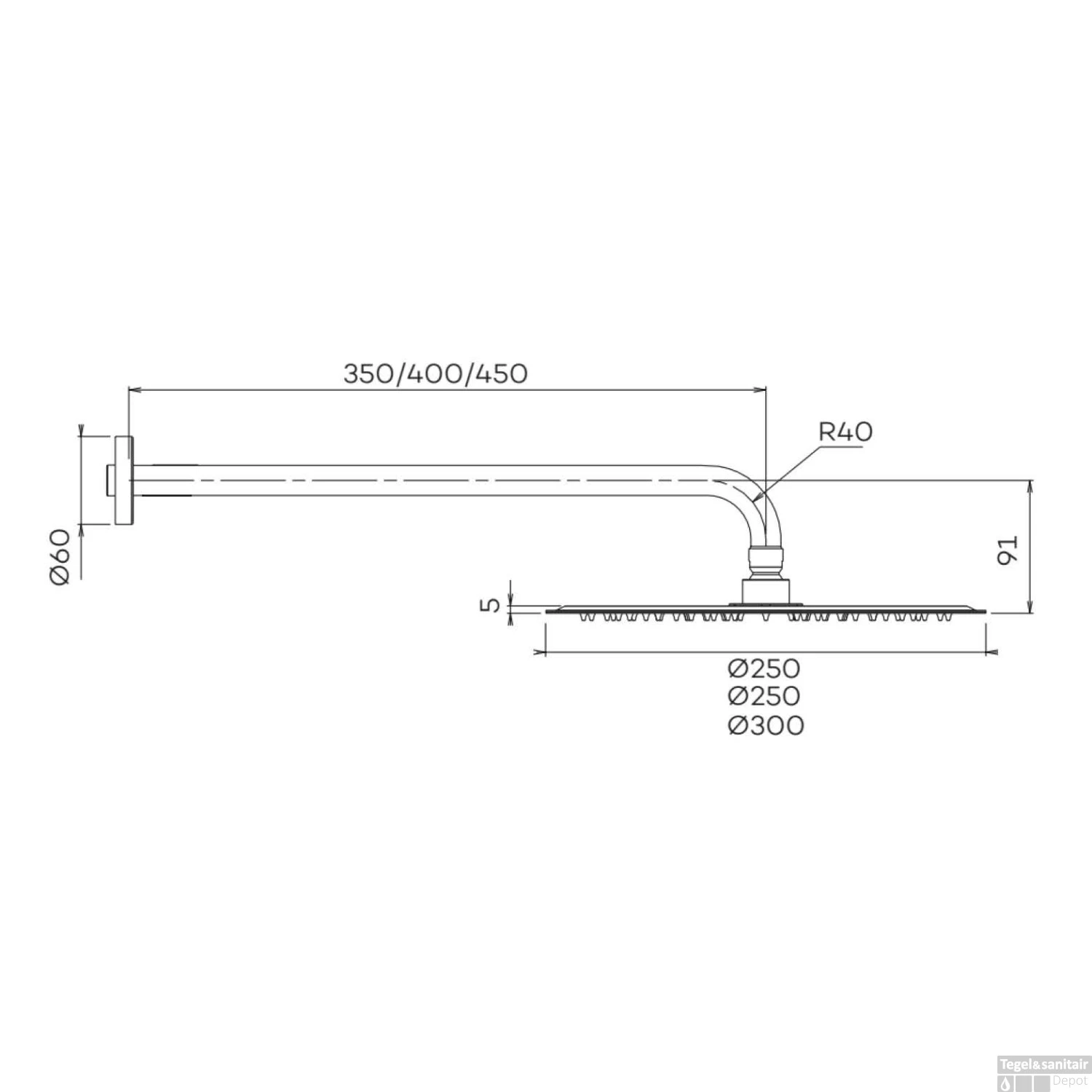 Hoofddoucheset Superslim Lagoo Nesso Met Hoofddouche 30 Cm En Wandarm 45 Cm RVS Gunmetal PVD 4 Hoofddoucheset Superslim Lagoo Nesso Met Hoofddouche 30 Cm En Wandarm 45 Cm RVS Gunmetal PVD - Afbeelding 2