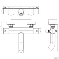 Opbouw Bad- En Douchekraan Brauer Brushed Thermostatisch Geborsteld RVS -Hansgrohe Badkamerinterieur Winkel opbouw bad en douchekraan brauer brushed thermostatisch geborsteld nikkel tech
