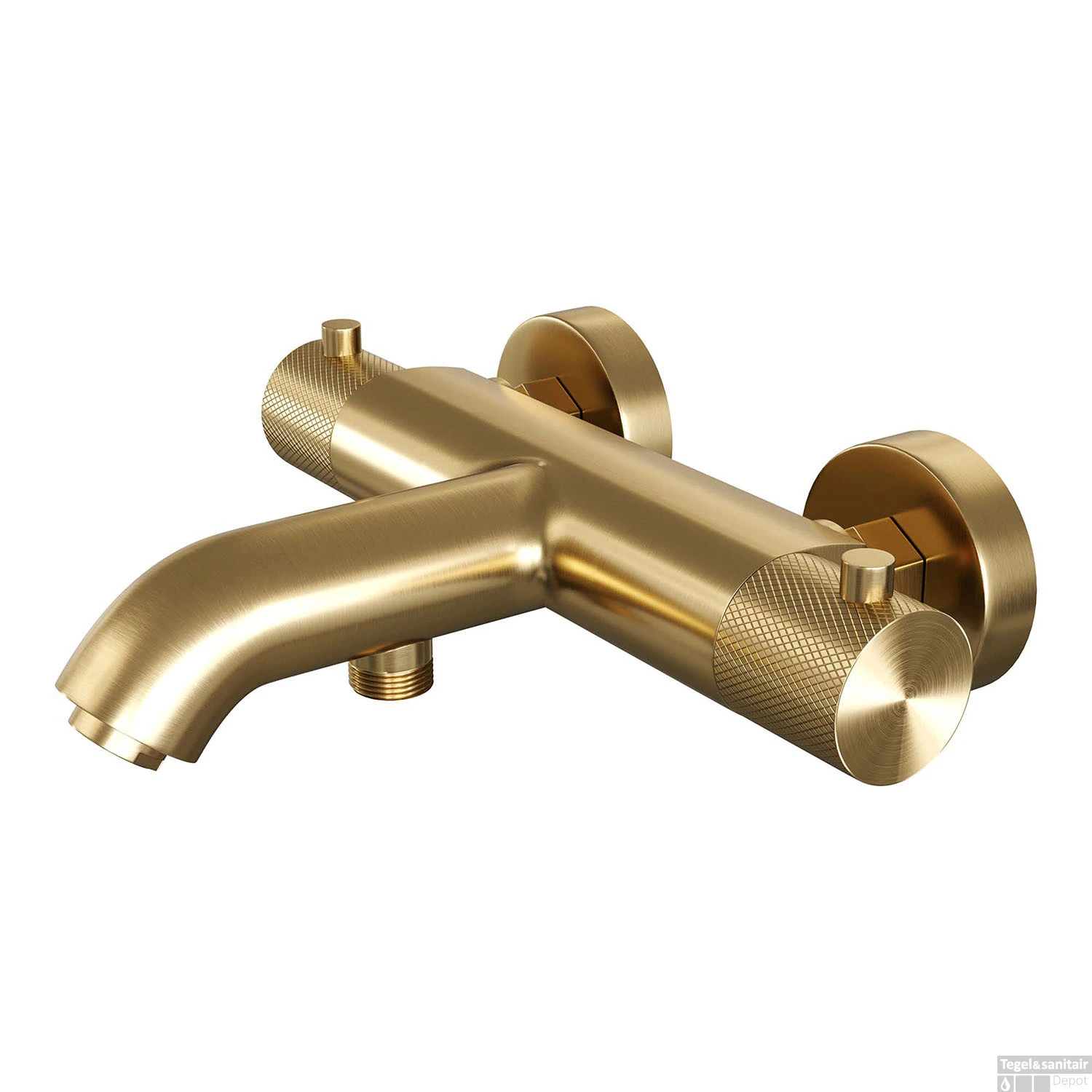Opbouw Bad- En Douchekraan Brauer Gold Carving Thermostatisch Geborsteld Goud