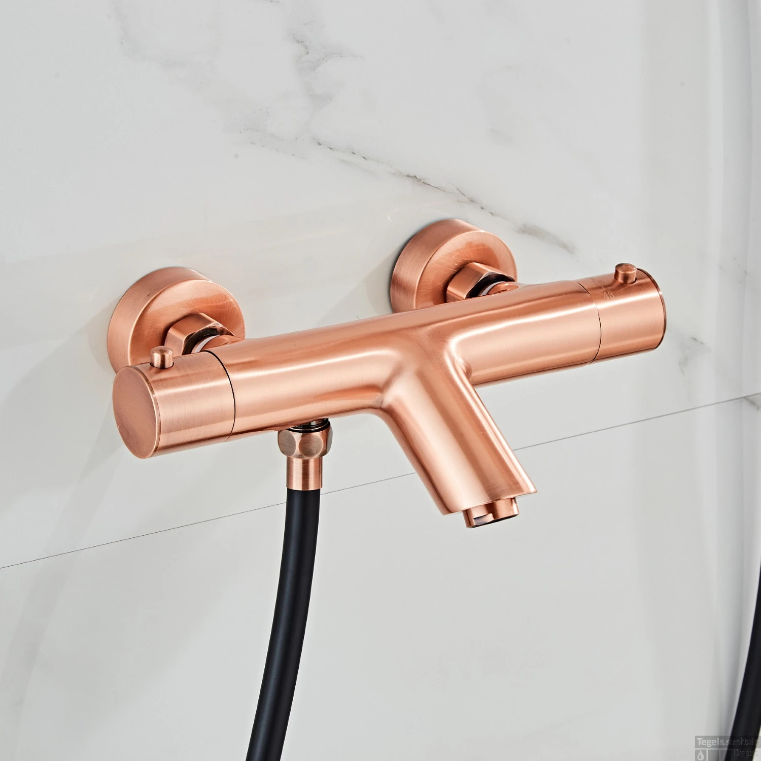 Opbouw Badkraan Boss & Wessing Copper Pro Thermostatisch Met Handdouche Geborsteld Koper - Afbeelding 2