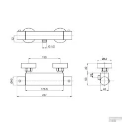 Opbouw Douchekraan Brauer Black Thermostatisch Mat Zwart -Hansgrohe Badkamerinterieur Winkel opbouw douchekraan brauer black thermostatisch mat zwart tech