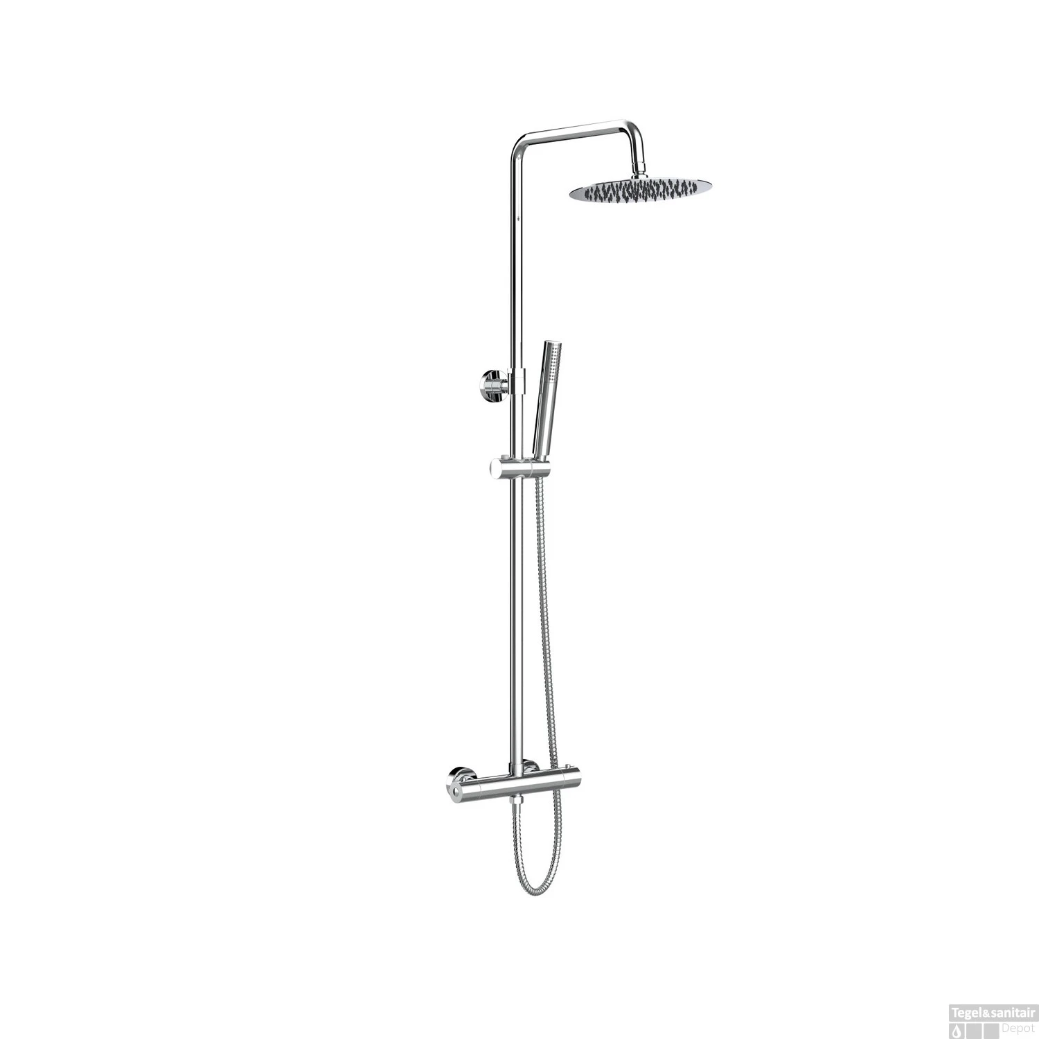 Opbouw Regendouche Set Boss & Wessing Colorato Thermostatisch Hoofddouche 20 Cm Rond Chroom