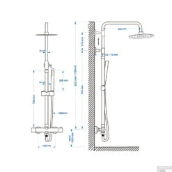 BWS Regendouche | Lusso | Hoofddouche 20cm Rond | Met Handdouche | Mat Zwart -Hansgrohe Badkamerinterieur Winkel opbouw regendouche set boss wessing lusso thermostatisch hoofddouche 20 cm rond mat zwart tech 1