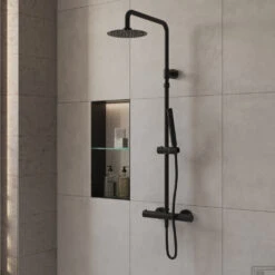 BWS Regendouche | Lusso | Hoofddouche 20cm Rond | Met Handdouche | Mat Zwart