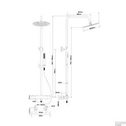 Opbouw Regendoucheset Wiesbaden Caral Thermostatische Mengkraan Gunmetal PVD Coating -Hansgrohe Badkamerinterieur Winkel opbouw regendoucheset wiesbaden caral thermostatische mengkraan gunmetal 29.7957 tech