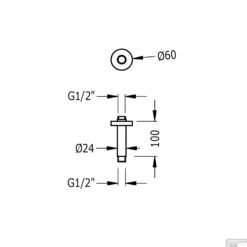 Plafondarm Tres 10 Cm Rond Mat Zwart -Hansgrohe Badkamerinterieur Winkel plafondarm tres 10 cm rond mat zwart tech