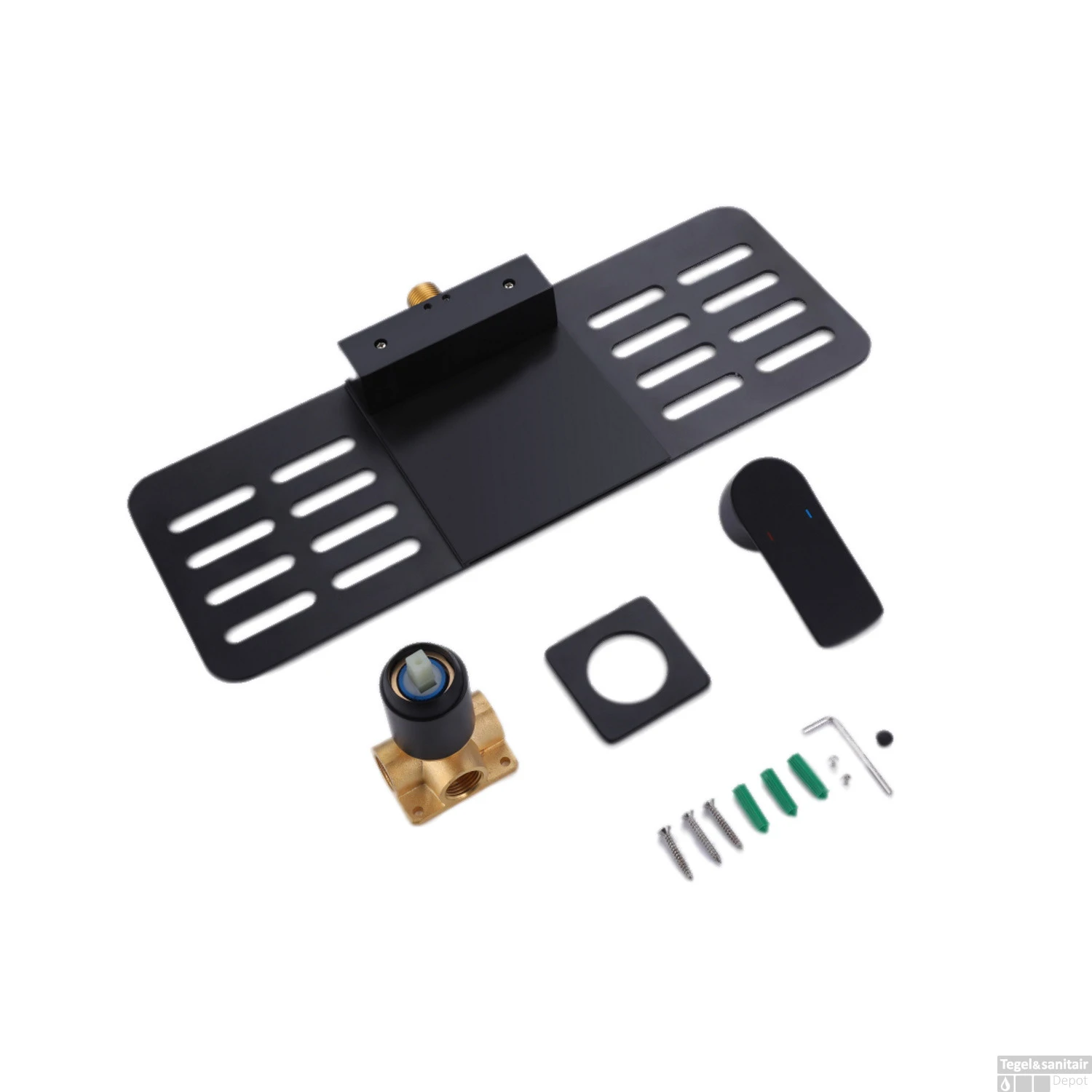 Planchet Waterval Best Design A-Line Emotie Inbouw Mengkraan Mat Zwart 4 Planchet Waterval Best Design A-Line Emotie Inbouw Mengkraan Mat Zwart - Afbeelding 2