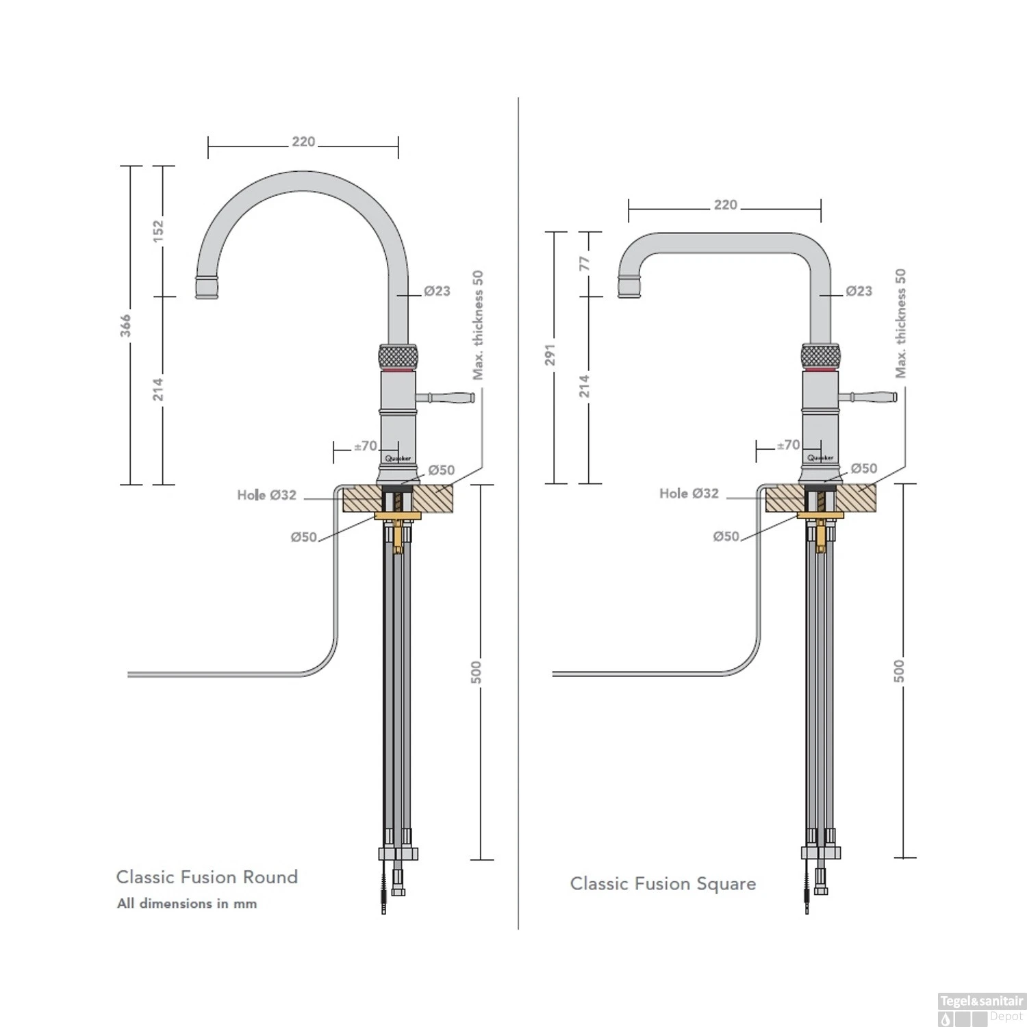 Quooker Kokendwaterkraan Classic Fusion Square RVS 5 Quooker Kokendwaterkraan Classic Fusion Square RVS - Afbeelding 3