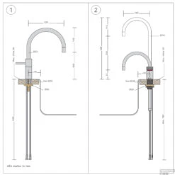 Quooker Nordic Round Twintaps Met Combi Boiler Chroom -Hansgrohe Badkamerinterieur Winkel quooker nordic round twintaps met combi boiler chroom tech