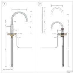 Quooker Nordic Round Twintaps Met PRO3 VAQ-E Boiler Chroom -Hansgrohe Badkamerinterieur Winkel quooker nordic round twintaps met pro3 vaq e boiler chroom tech