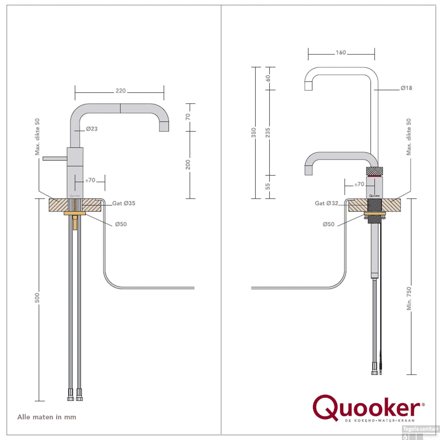Quooker Nordic Square Twintaps Met Combi Boiler Chroom 8 Quooker Nordic Square Twintaps Met Combi Boiler Chroom - Afbeelding 6
