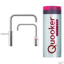 Quooker Nordic Square Twintaps Met PRO3 VAQ-E Boiler Chroom
