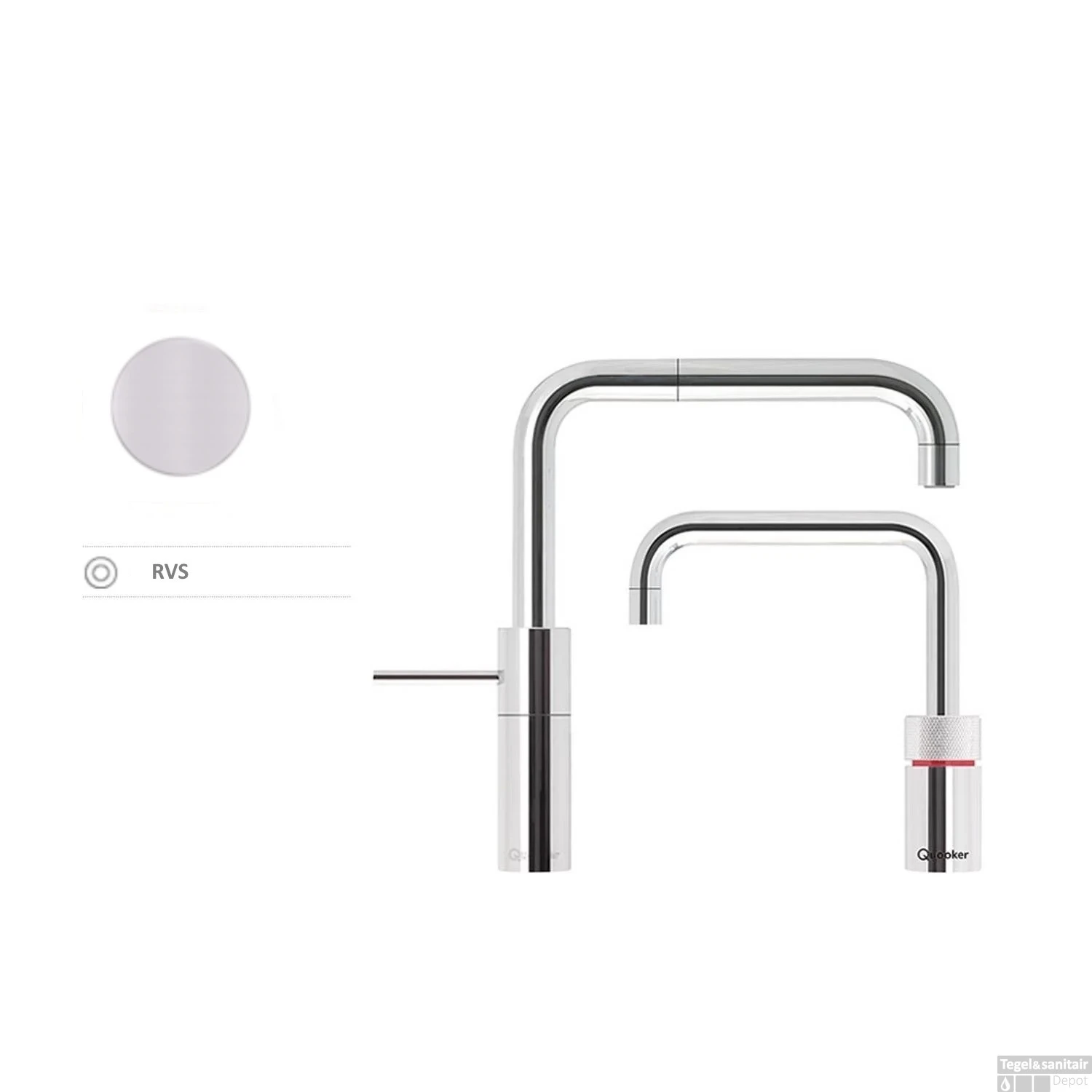 Quooker Nordic Square Twintaps Met PRO3 VAQ-E Boiler RVS 4 Quooker Nordic Square Twintaps Met PRO3 VAQ-E Boiler RVS - Afbeelding 2